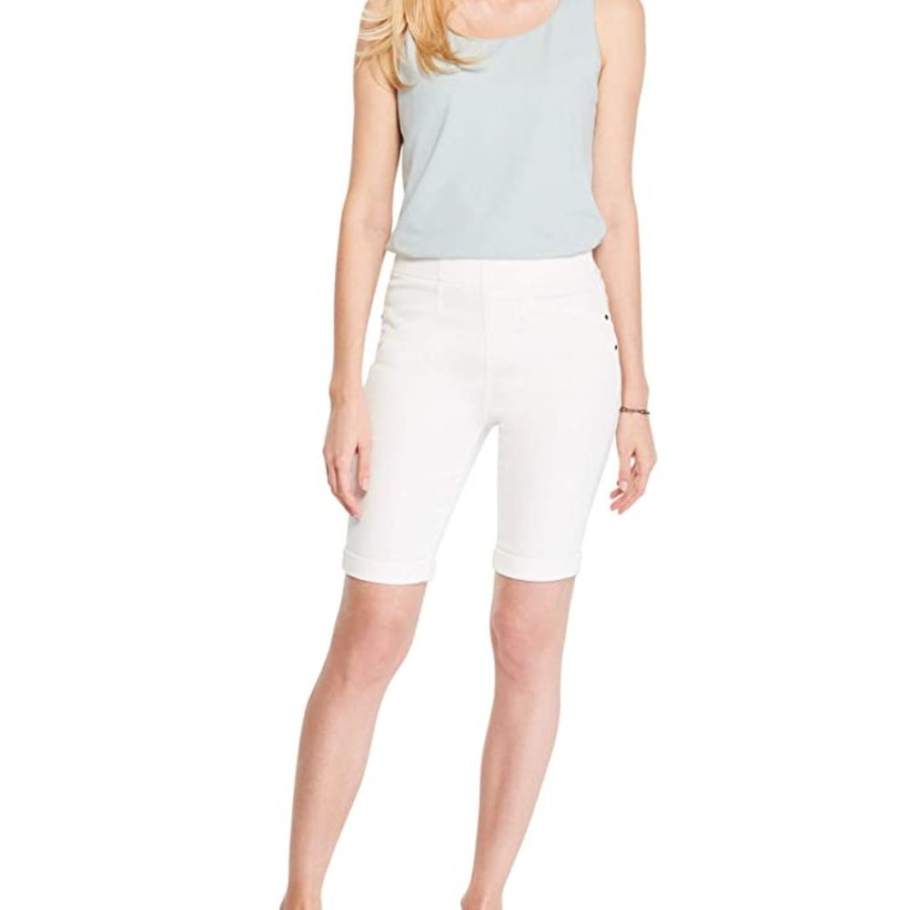 NIC+ZOE All Day Cuffed Denim Shorts, Color "Paper White", Women's Size 4